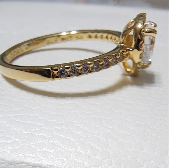 Elevated Heart Ring 14k gold plating Size 58 - Picture 7 of 7